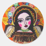 Vrgin of Guadalupe by Heather Galler Classic Round Sticker