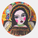 Vrgin of Guadalupe by Heather Galler Classic Round Sticker