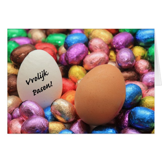 Vrolijk Pasen Chocolate easter eggs Cards (Front Horizontal)