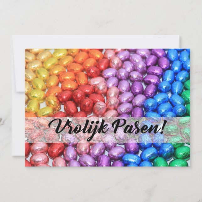 Vrolijk Pasen Chocolate easter eggs Holiday Card (Front)