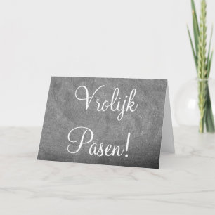 Vrolijk Pasen Dutch Happy Easter Chalkboard Holiday Card