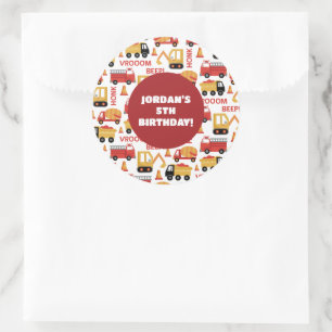 Vroom Honk Beep! Trucks Classic Round Sticker