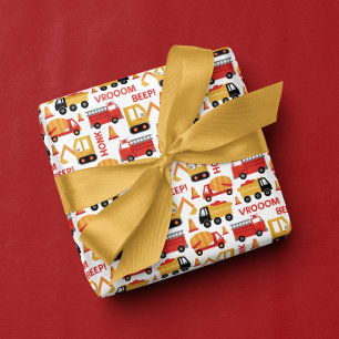 Vroom Honk Beep! Trucks  Wrapping Paper