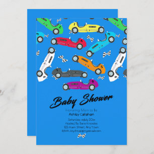 Vroom vintage cars! Baby Boy Shower Invitation