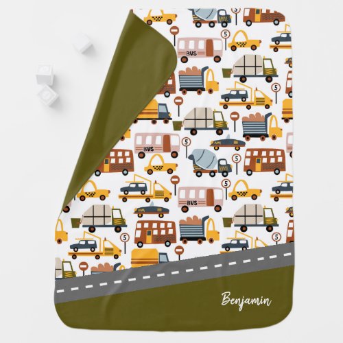 Vroom Vroom Car and Transportation Pattern Boy Baby Blanket