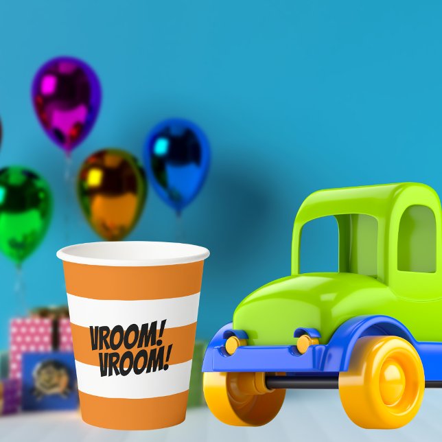 Vroom Vroom Car Themed Birthday Construction Paper Cups (Creator Uploaded)