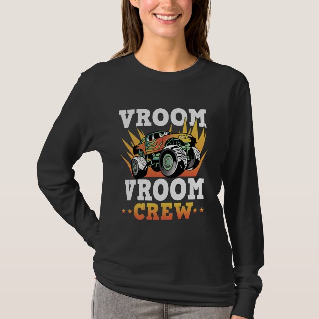 Vroom Vroom Crew Monstertruck Birthday T-Shirt (Front)