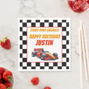 Vroom Vroom Race Car Birthday Napkins