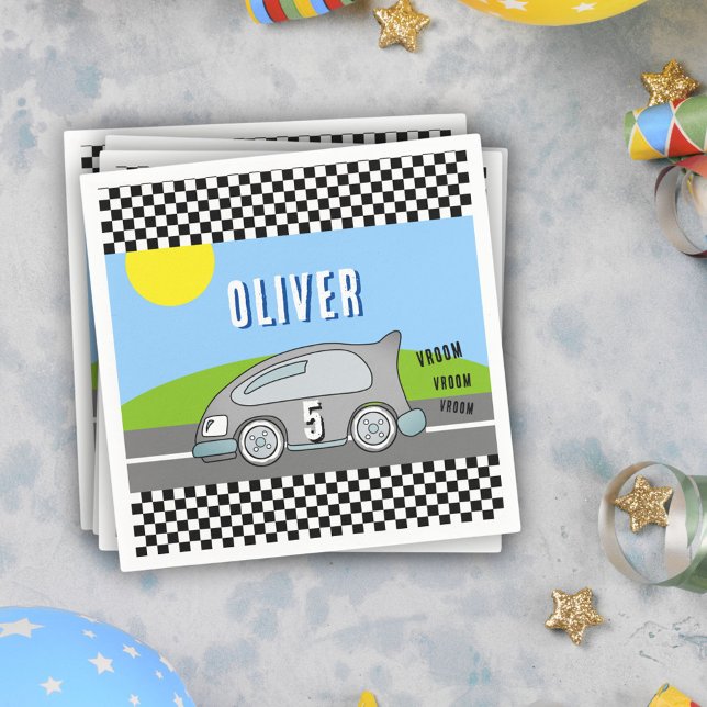 Vroom Vroom Racing Car Road Boy Birthday Party Napkins (Creator Uploaded)