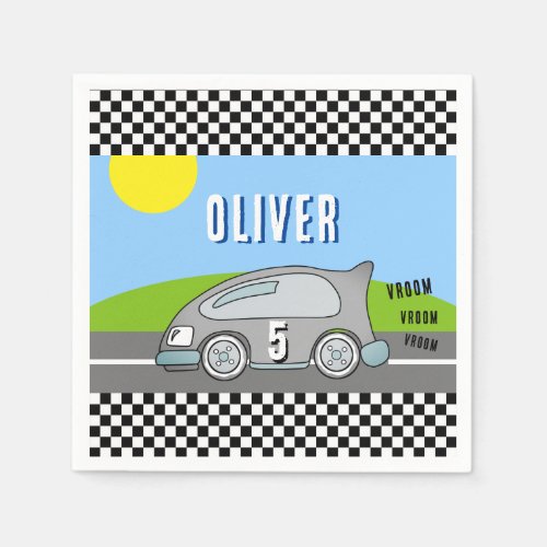 Vroom Vroom Racing Car Road Boy Birthday Party Napkins