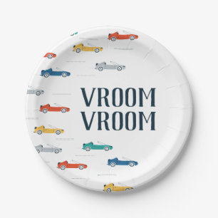 Vroom Vroom Transportation Paper Plates