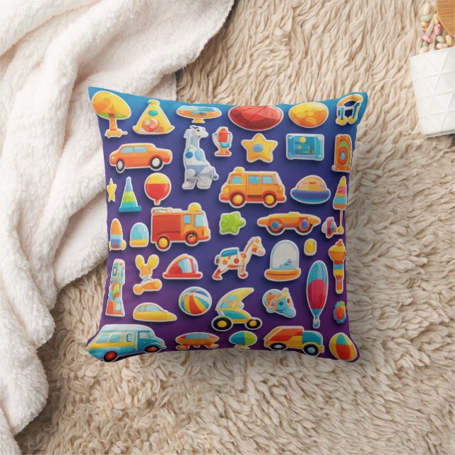 Vroom & Zoom – Car-Themed Baby Toy Throw Pillow (Blanket)