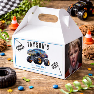 Vroom Zoom Monster Truck Boom 1st Birthday Party Favor Boxes