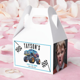 Vroom Zoom Monster Truck Boom   1st Birthday Party Favor Boxes