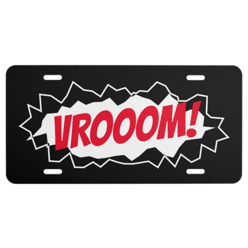 Vrooom funny petrol or electric car license plate