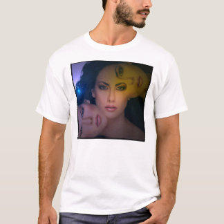 Vrouw rand donker kleur T-Shirt
