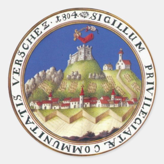 Vrŝac Coat of Arms Classic Round Sticker (Front)