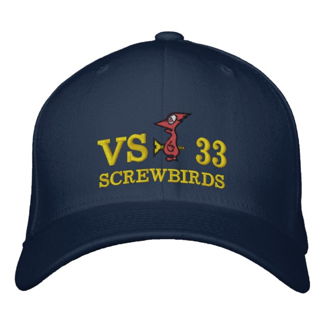 VS-33 SCREWBIRDS 1960-2006 46 YEARS S-2 S-3 EMBROIDERED BASEBALL CAP (Front)