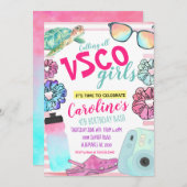 VSCO Birthday invitation, VSCO girl birthday invit Invitation (Front/Back)