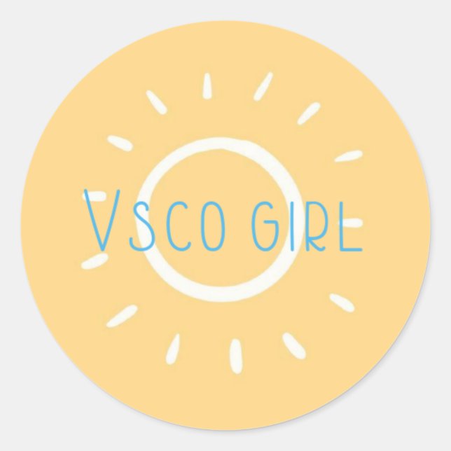vsco girl classic round sticker (Front)