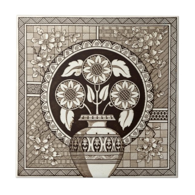 VT0007 Reproduction Antique Transferware Ceramic Tile (Front)