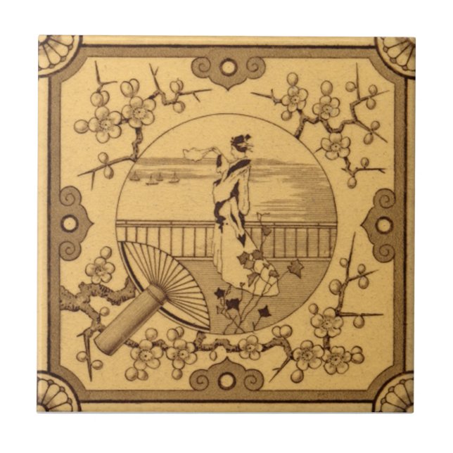 VT0011 Reproduction Antique Transferware Ceramic Tile (Front)