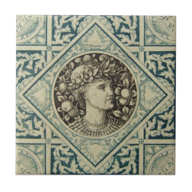 VT0013 Reproduction Antique Transferware Ceramic Tile (Front)
