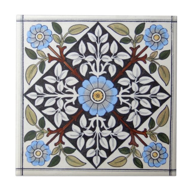 VT0042 Reproduction Antique Transferware Ceramic Tile (Front)