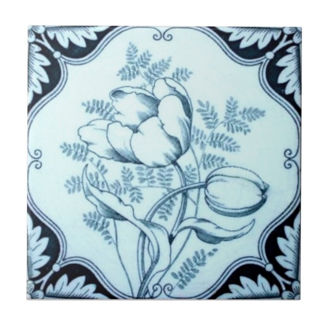 VT0101 Reproduction Antique Transferware Tile (Front)