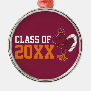 VT Class of with Hokie Bird Metal Ornament