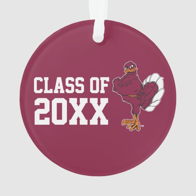 VT Class of with Hokie Bird Ornament (Back)