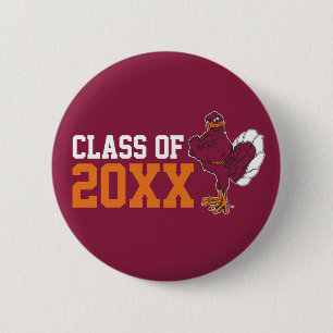 VT Class of with Hokie Bird Pinback Button