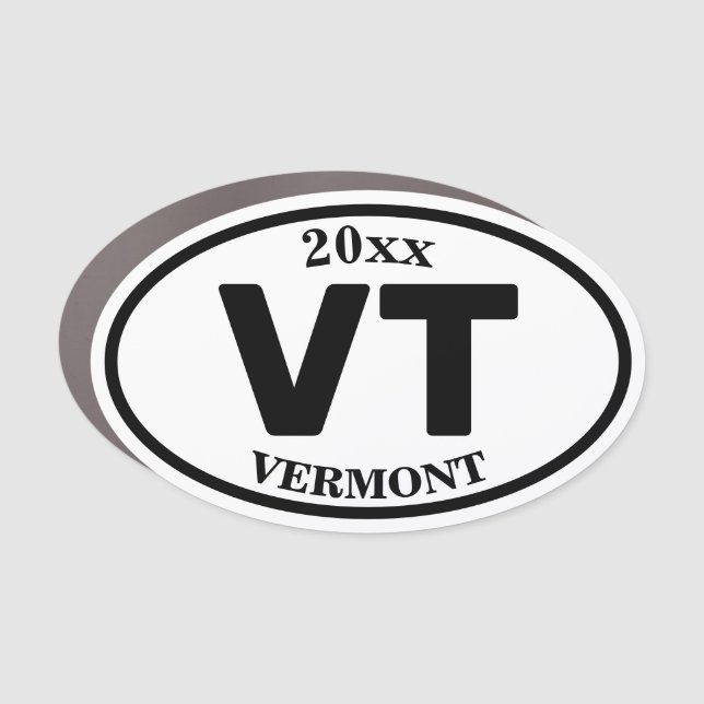VT Vermont Do-Vt 2 Letter Custom Oval Car Magnet (Front)