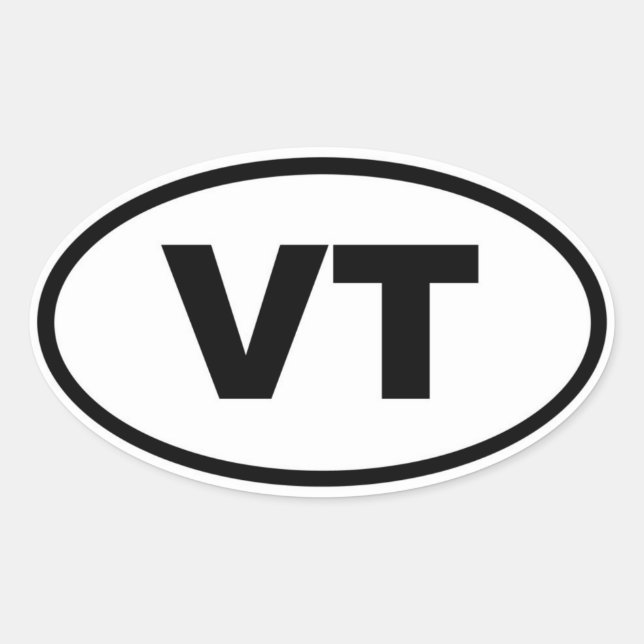 VT Vermont Oval Sticker (Front)