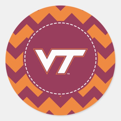VT Virginia Tech Classic Round Sticker
