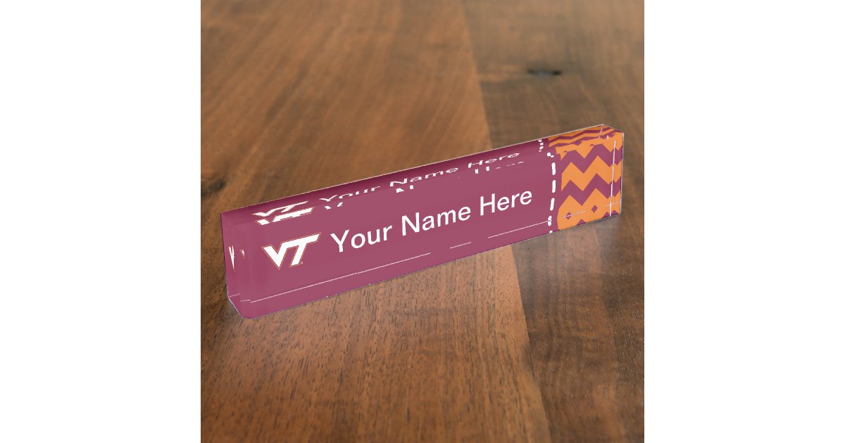 Vt Virginia Tech Desk Name Plate Zazzle Com