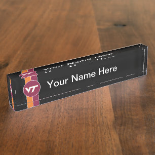 VT Virginia Tech Desk Name Plate