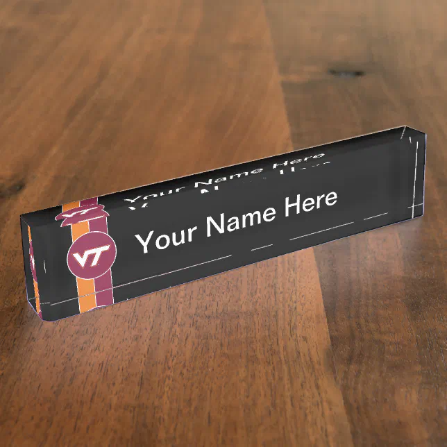 VT Virginia Tech Desk Name Plate Zazzle