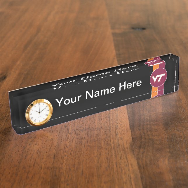 VT Virginia Tech Desk Name Plate (Side)