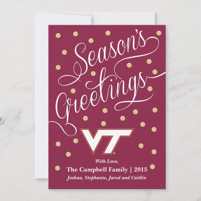 VT Virginia Tech Holiday Card (Front)