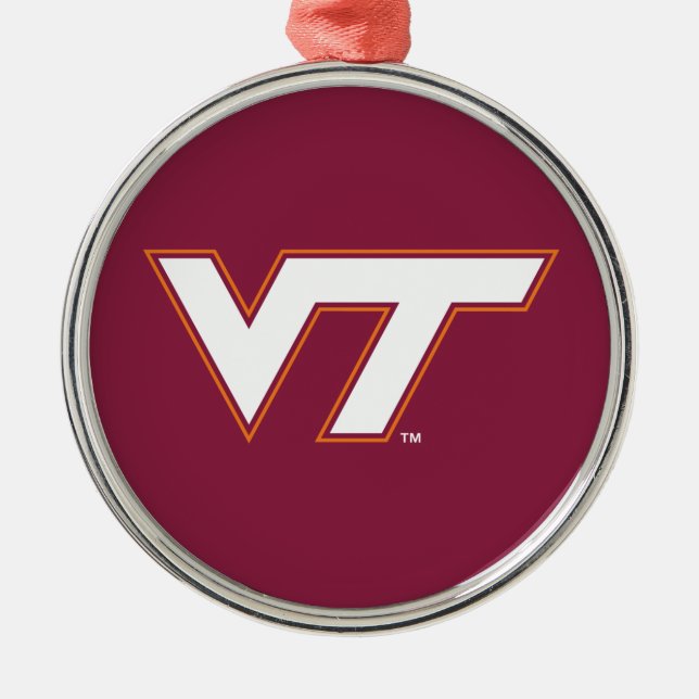 VT Virginia Tech Metal Ornament (Front)