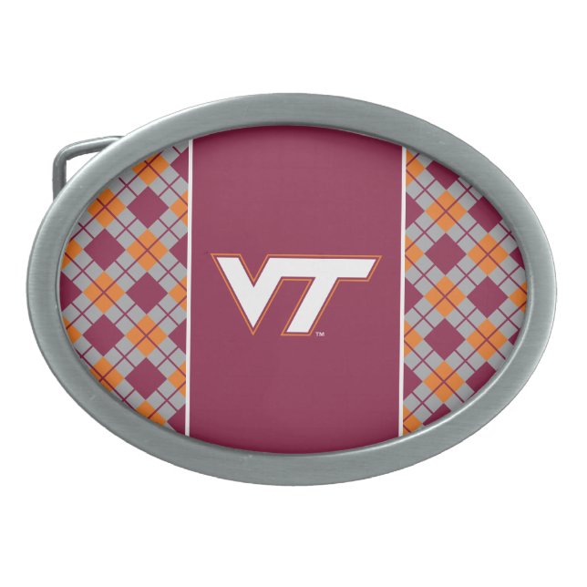 VT Virginia Tech Oval Belt Buckle (Front)