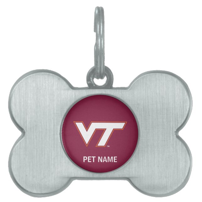 VT Virginia Tech Pet Name Tag (Front)