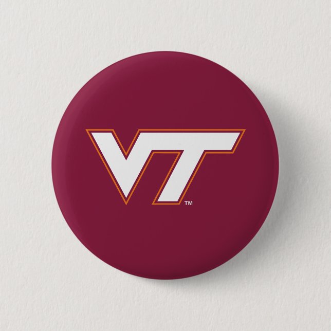 VT Virginia Tech Pinback Button (Front)