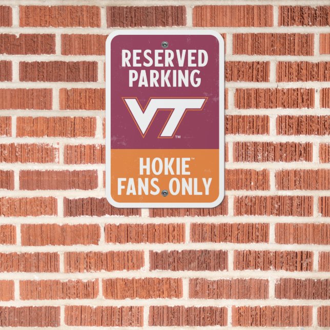 VT Virginia Tech Reserved Parking Metal Sign (In Situ(Brick))