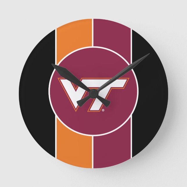 VT Virginia Tech Round Clock (Front)