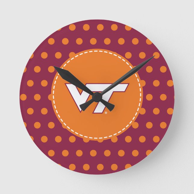 VT Virginia Tech Round Clock (Front)
