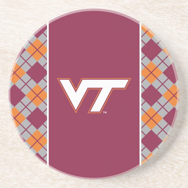 VT Virginia Tech Sandstone Coaster (Front)