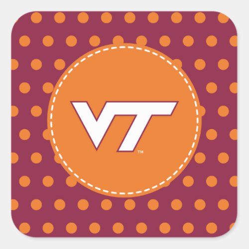 VT Virginia Tech Square Sticker