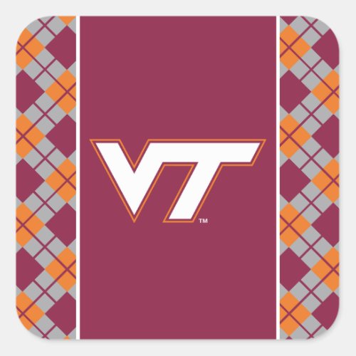 VT Virginia Tech Square Sticker